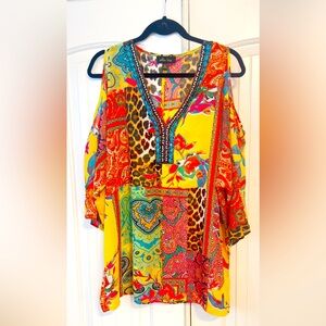Melissa Paige multi colored beaded kimono